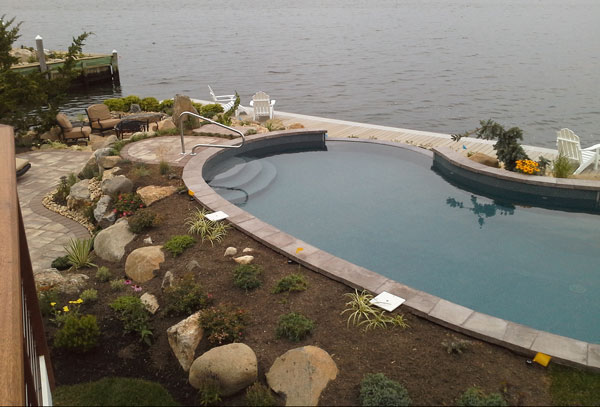 pool and spa design massapequa ny by anchor landscape custom landscape design masonry